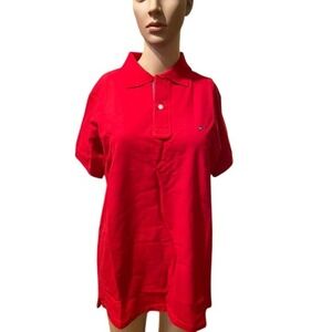 Tommy Hilfiger Red Polo Shirt Classic Fit Short Sleeve Casual Menswear